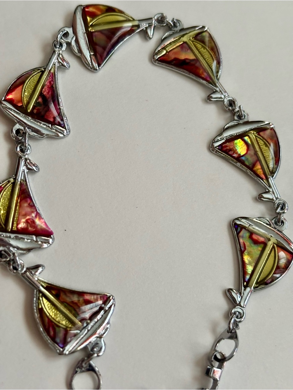 Rare Ammolite  Stone  Bracelet - 7 inches. Read description. - Picture 2 of 4